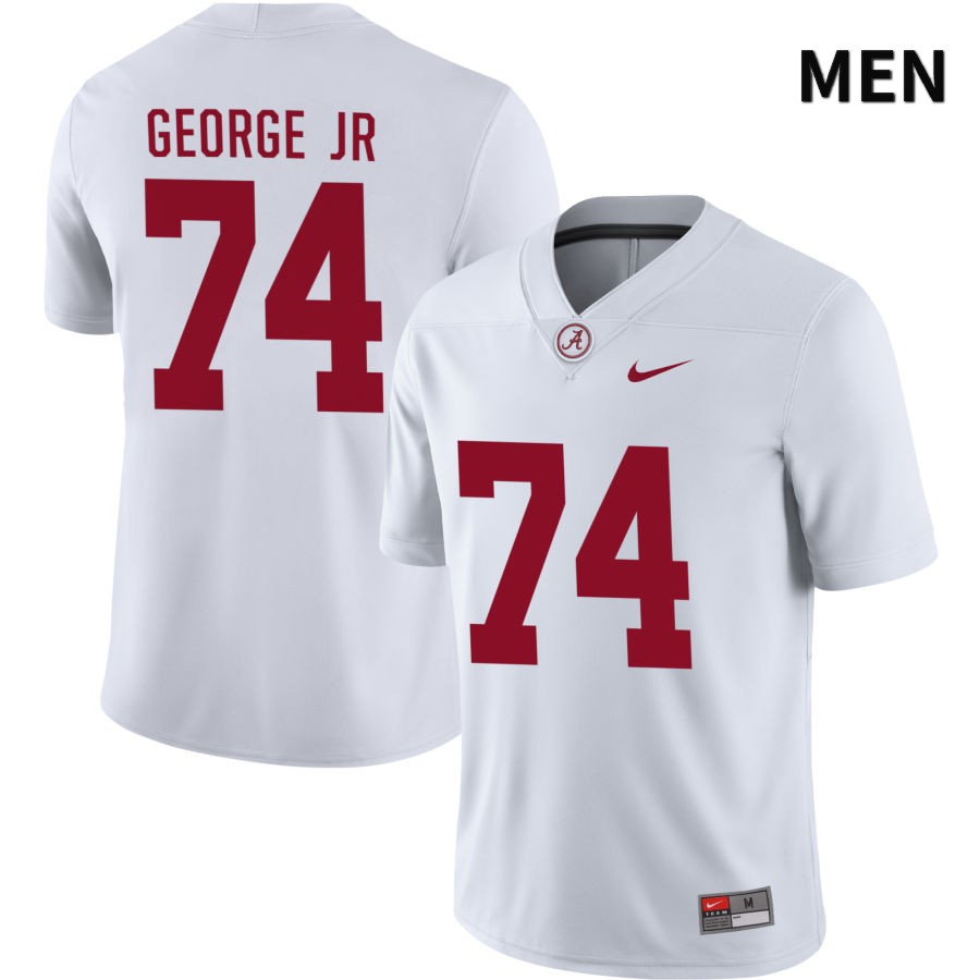 Alabama Crimson Tide Men's Damieon George Jr #74 NIL White 2022 NCAA Authentic Stitched College Football Jersey OD16J18ZE